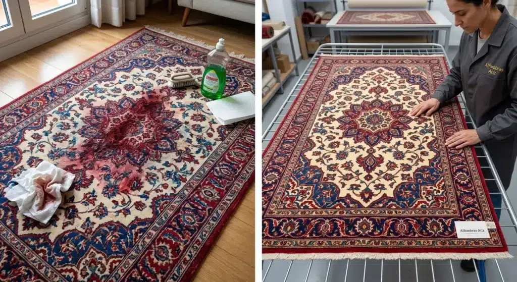 quitar manchas de una alfombra