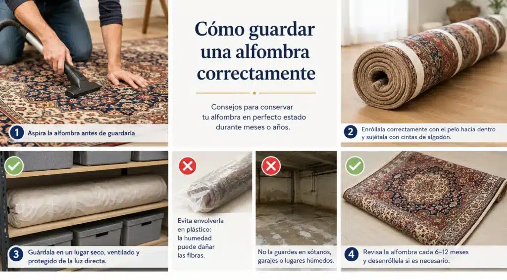 guardar una alfombra correctamente